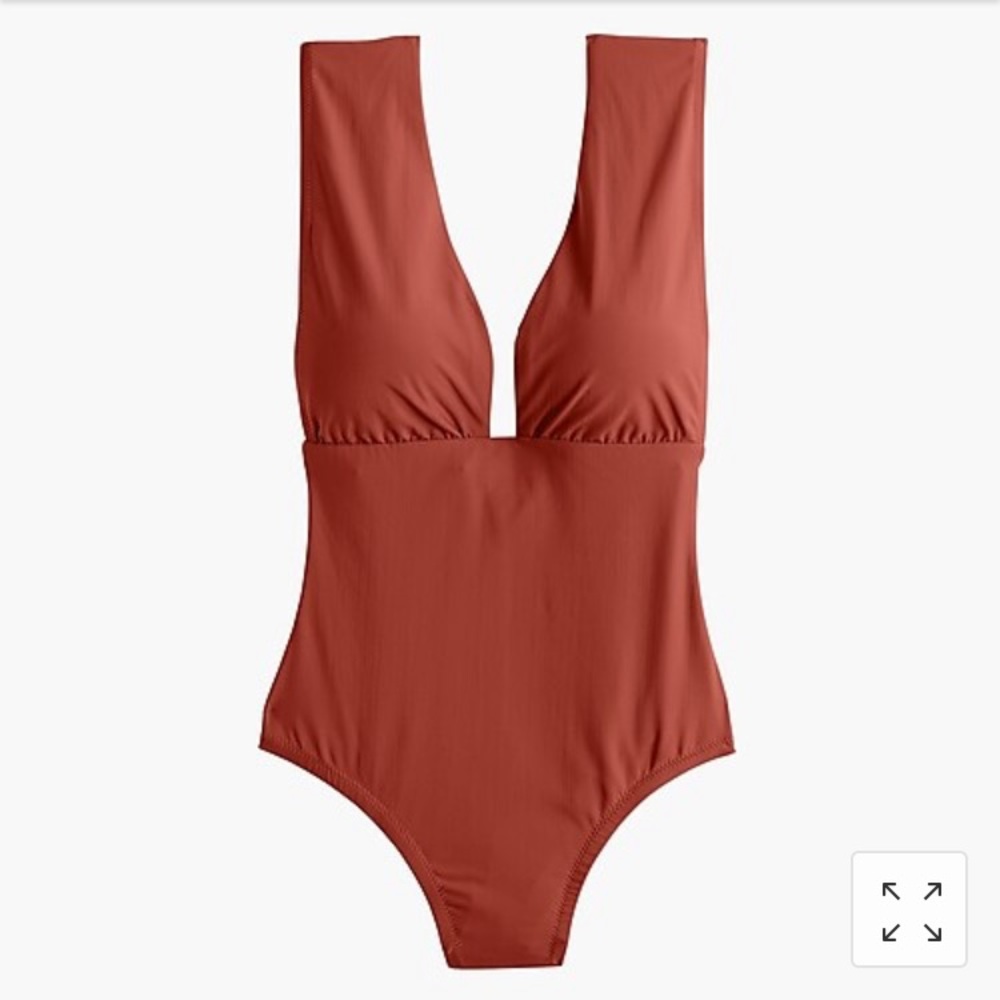 Plunge V-neck one-piece swimsuit